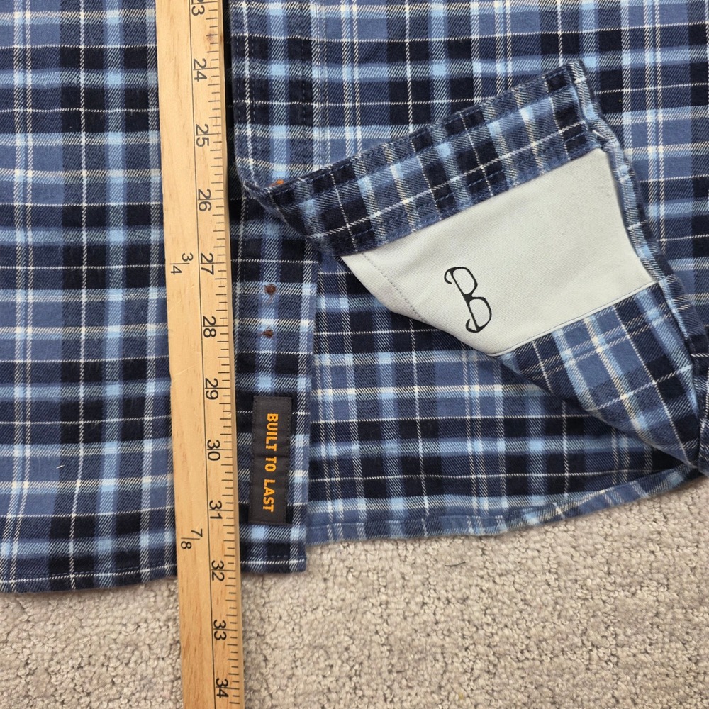 Ariat Rebar Flannel Shirt Mens Medium Blue Plaid Workwear Button Down Pockets - Picture 5 of 8